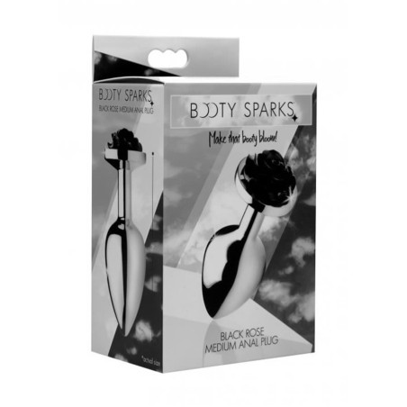 Black Rose Butt Plug - Medium - Black acquista online su Porky's Store