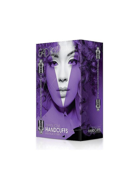 Black Translucent Handcuffs with Black S acquista online su Porky's Store