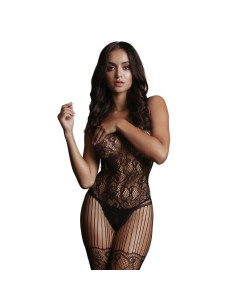 Lace and Fishnet Bodystocking- Black - acquista online su Porky's Store