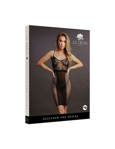 Knee-Length Lace and Fishnet Dress - O/S acquista online su Porky's Store