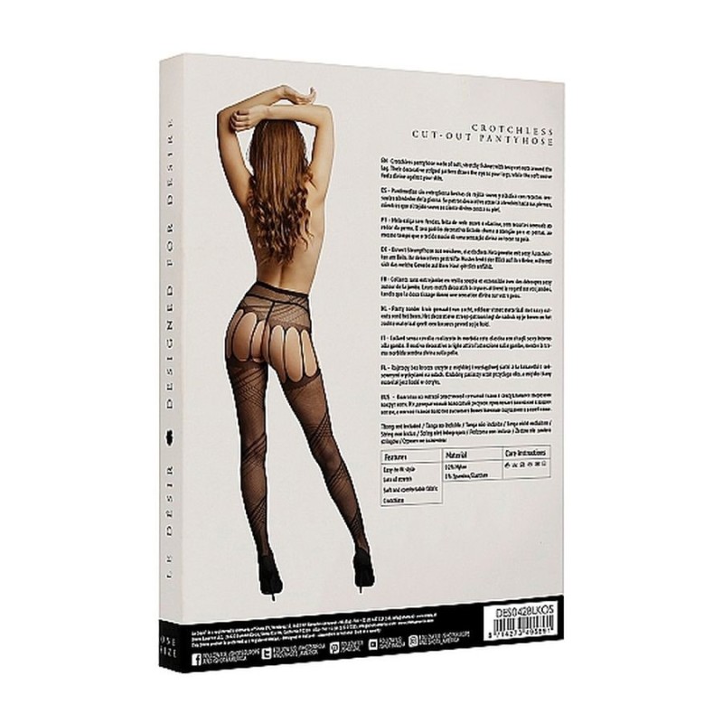 Crotchless Cut-Out Pantyhose - Black-O/S acquista online su Porky's Store