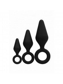 Silicone Butt Plug Set - Black