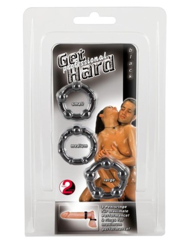 Cock Rings Set "Get Hard" schw