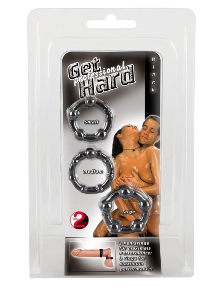 Cock Rings Set "Get Hard" schw