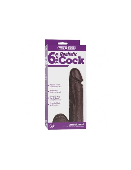 Realistic Cock - 6" - Black