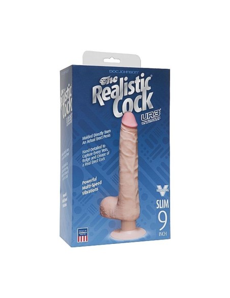 Realistic Cock - 9 Inch - Slim - White