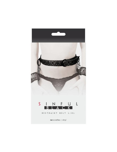 Sinful - Restraint Belt L/XL - Black acquista online su Porky's Store