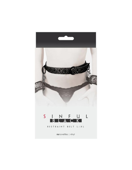 Sinful - Restraint Belt L/XL - Black acquista online su Porky's Store