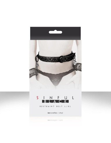Sinful - Restraint Belt L/XL - Black acquista online su Porky's Store