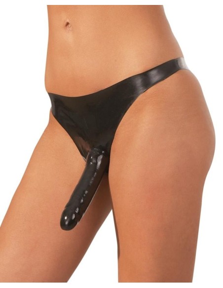 Latex Briefs with 2 Dildos