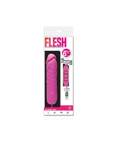Flesh Silicone USB Vibe ca. 17 cm Pink