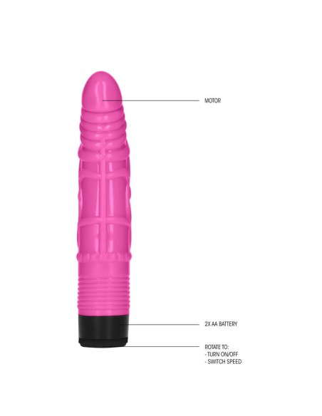 8 Inch Slight Realistic Dildo Vibe-Pink
