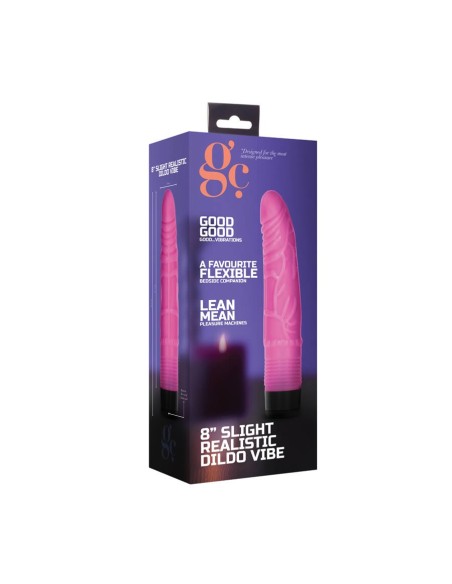 8 Inch Slight Realistic Dildo Vibe-Pink