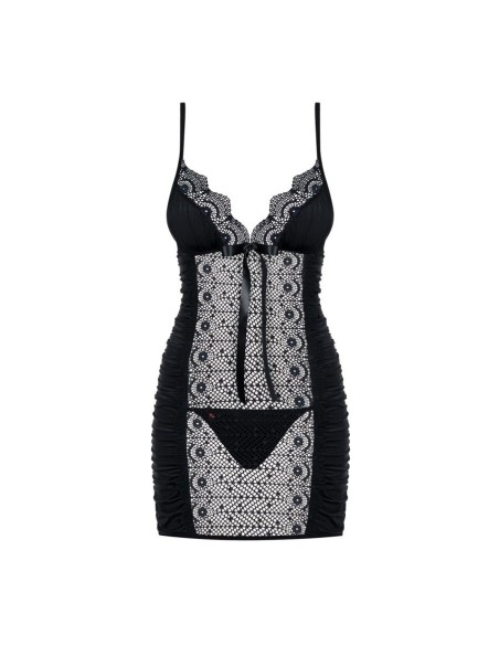 Mokettina chemise & thong  black