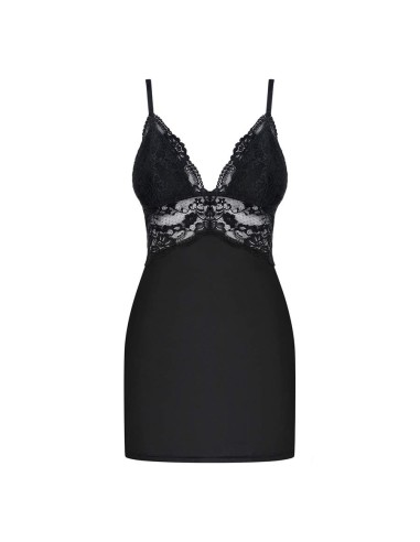 810-CHE chemise & thong  black