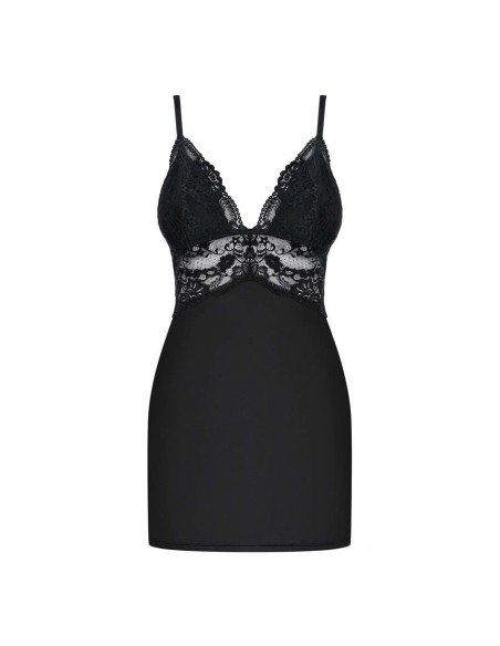 810-CHE chemise & thong  black