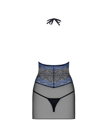 844-CHE-1 chemise & thong  black