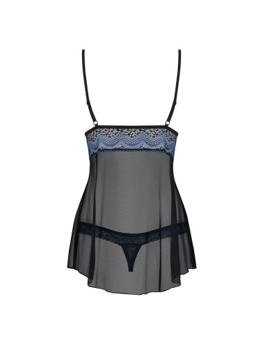 844-BAB-1 babydoll & thong  black