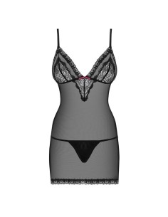 820-CHE-1 chemise & thong  black 2