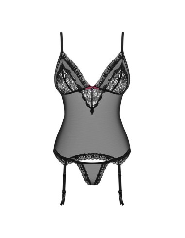 820-COR-1 corset & thong  black