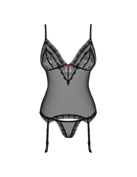820-COR-1 corset & thong  black