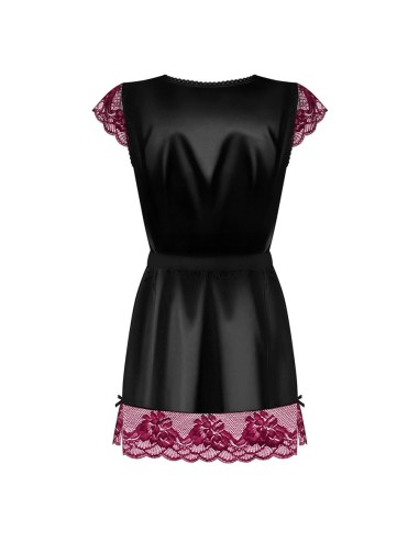 842-PEI-1 peignoir & thong  black