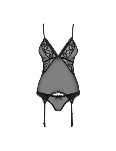 837-COR-1 corset & thong  black