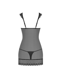 857-CHE-1 chemise & thong  black 2