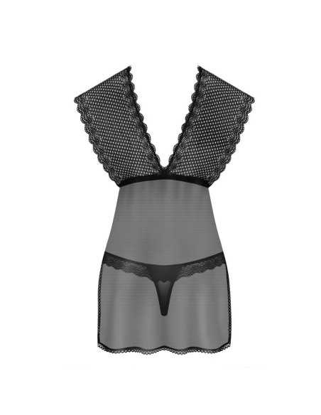 857-BAB-1 babydoll & panties  black