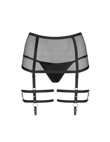 858-GAR-1 garter belt and thong  bla