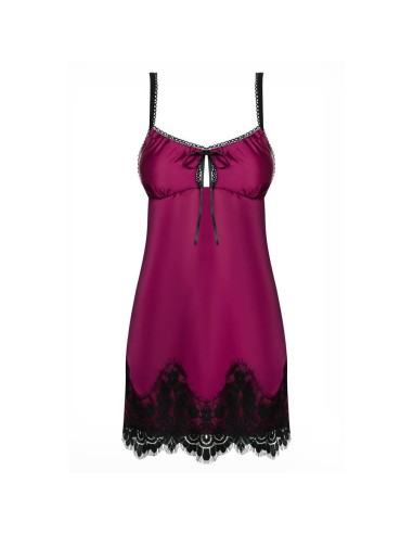 861-CHE-5 chemise & thong  pink