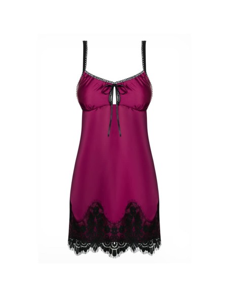 861-CHE-5 chemise & thong  pink
