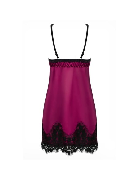 861-CHE-5 chemise & thong  pink