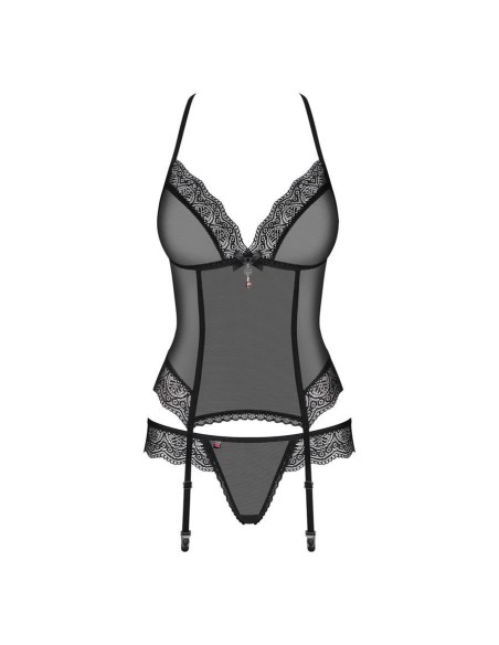 864-COR-1 corset & thong  black