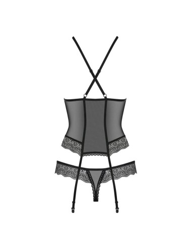 864-COR-1 corset & thong  black