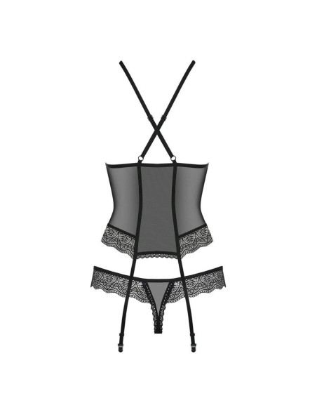 864-COR-1 corset & thong  black