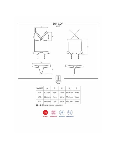 864-COR-1 corset & thong  black