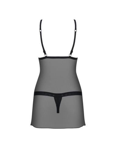 865-CHE-1 chemise & thong  black