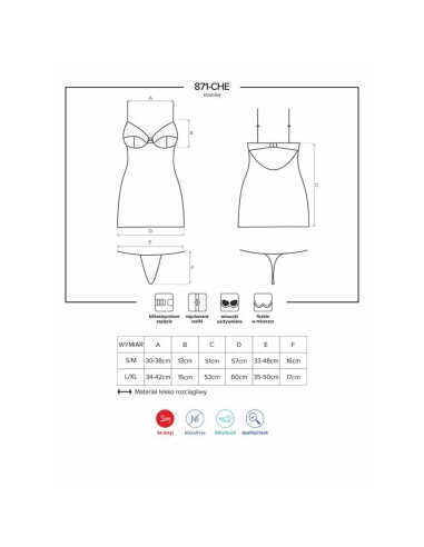 871-CHE-2 chemise & thong white