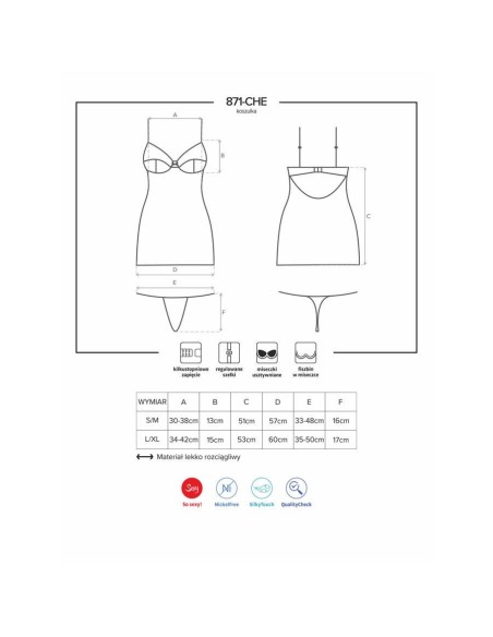 871-CHE-2 chemise & thong white