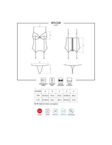871-COR-2 corset & thong  white