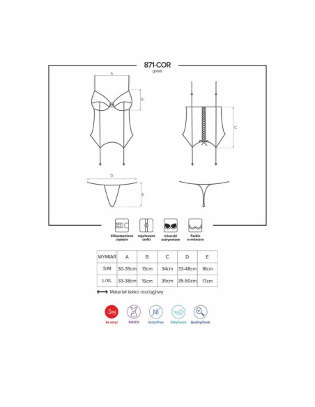 871-COR-2 corset & thong  white