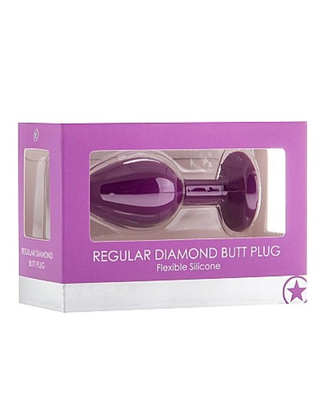 Regular Diamond Butt Plug - Purple
