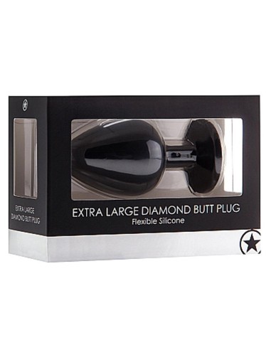 Extra Large Diamond Butt Plug - Black