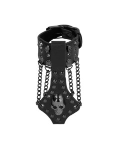 Bracelet with Skulls and Chains - Black