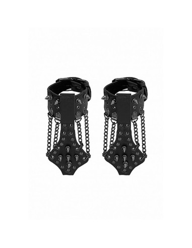 Handcuffs with Spikes and Chains - Blac