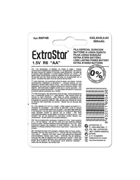 Batterie 1.5V AA Size 4 pezzi EXTRASTAR