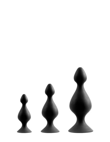 MENZSTUFF 3-PIECE ANAL PAWN SET BLACK