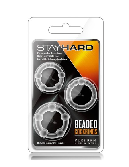 STAY HARD BEADED COCKRINGS CLEAR