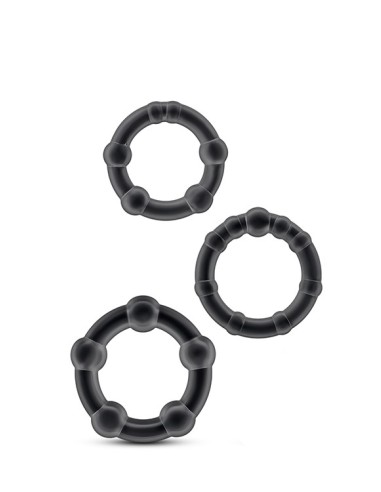 STAY HARD BEADED COCKRINGS BLACK